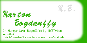 marton bogdanffy business card